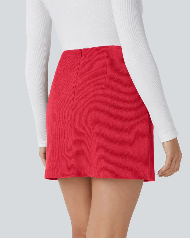 Corduroy Slimming Built In Shorts Skirt