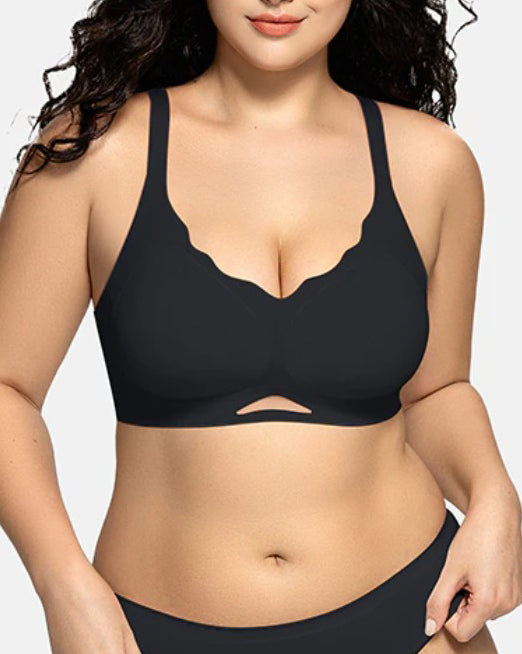 Women's Sheer Mesh Seamless Bra Black