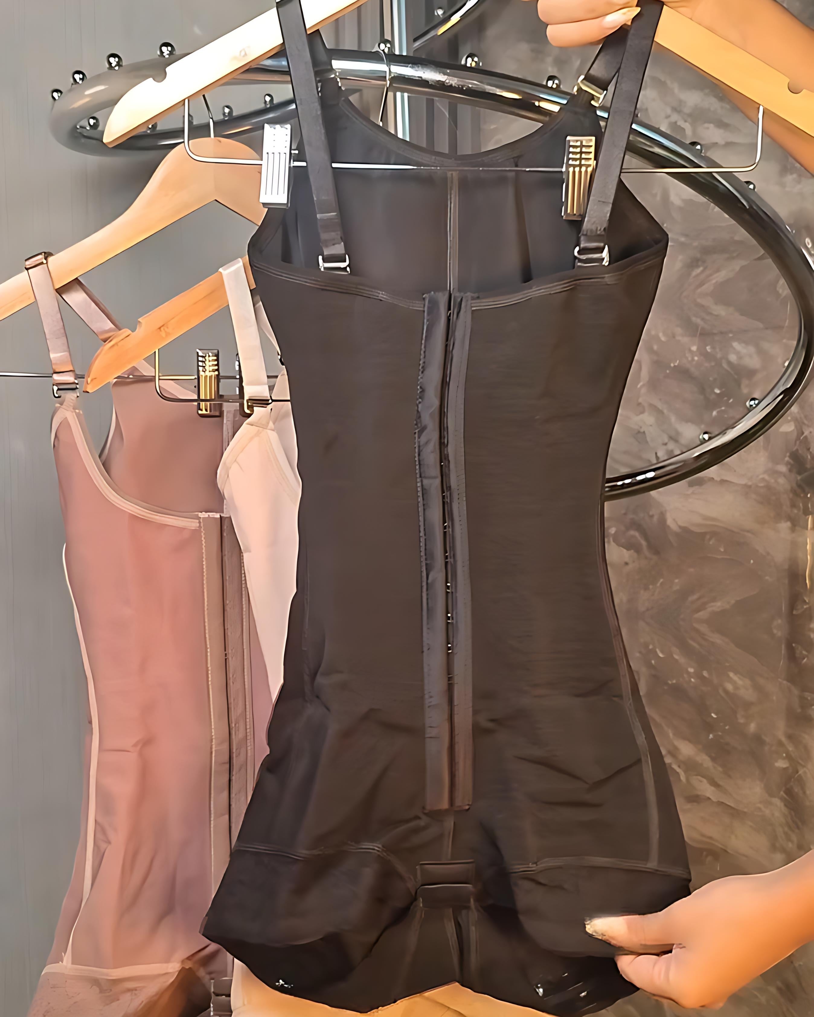 3 Row Hook and Eye Tummy Sculpting Shapewear Black