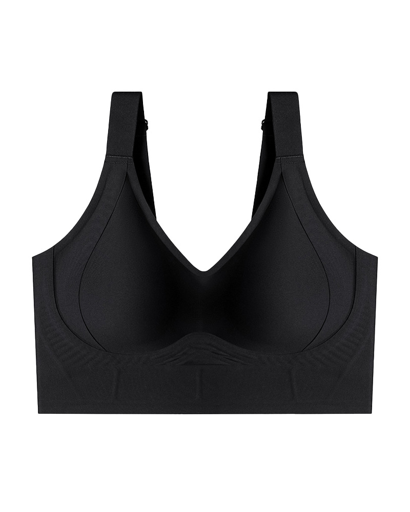 Everyday Seamless Support 7-Row Hook Seamless Jelly Bra Black