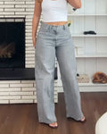 High-Waist Relaxed Fit Wide-Leg Denim Jeans