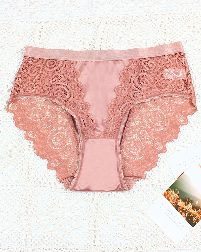 Sexy Lace-Trimmed Panties Pink