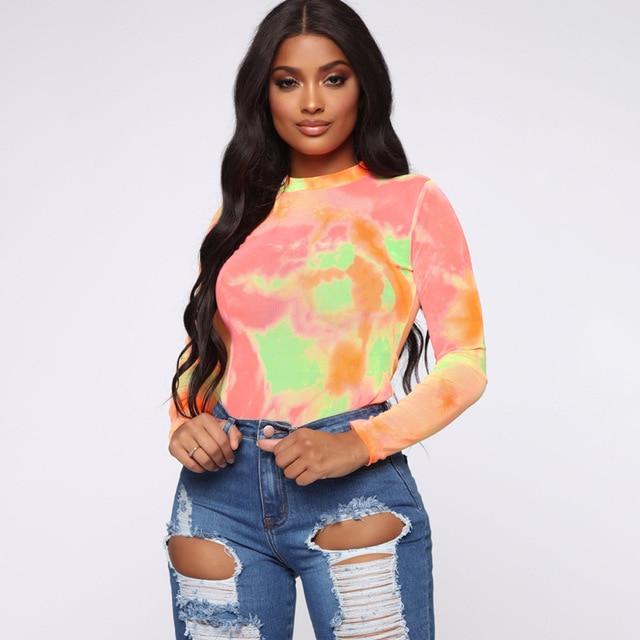 Tie Dye Autumn Bodysuit ORANGE