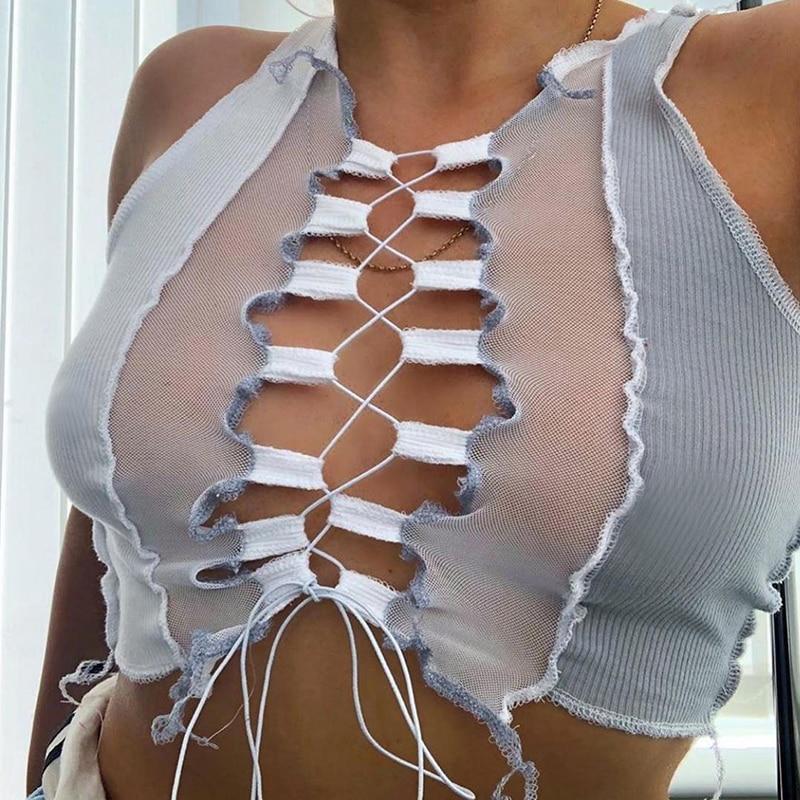 See Through Elite Top White