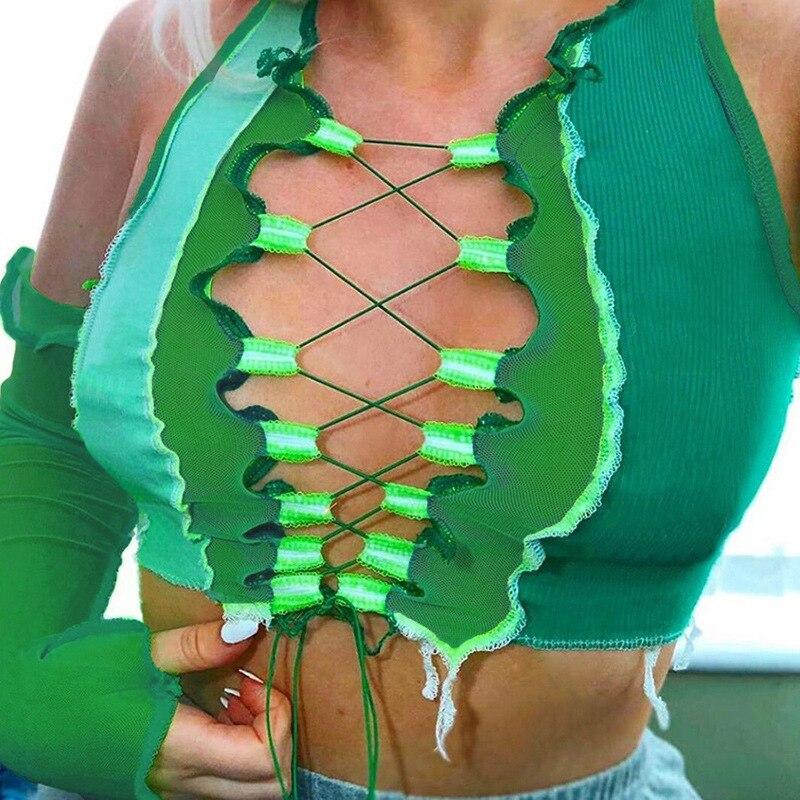 See Through Elite Top Green