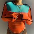 Contrast Patchwork Top