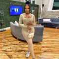 Solid Sportive Bodysuit Set Khaki