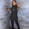 Knit Turtleneck Long Top Black