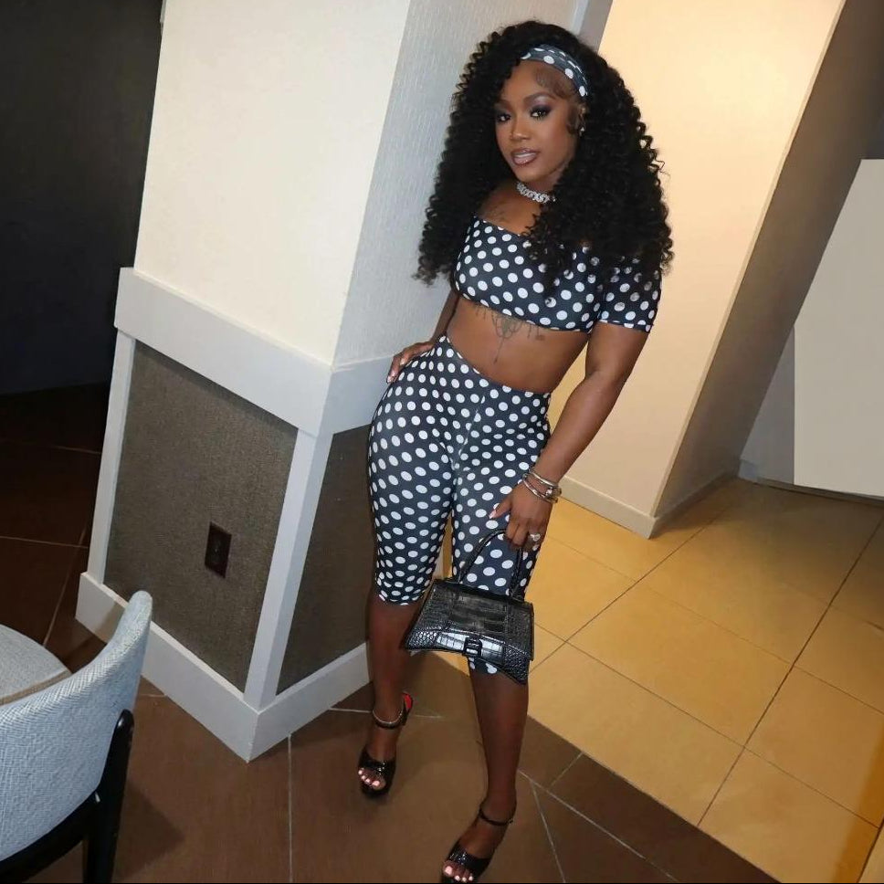 Polka Dot 3 Piece Biker Set