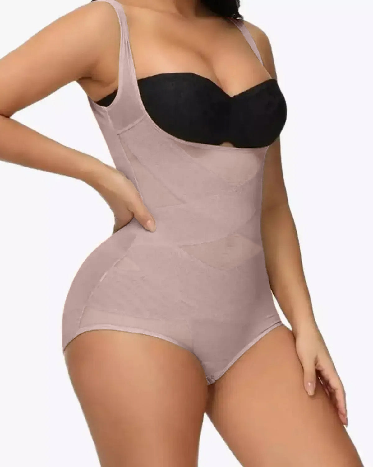 See-Through Mesh Tummy-Controlling Sexy Bodysuit