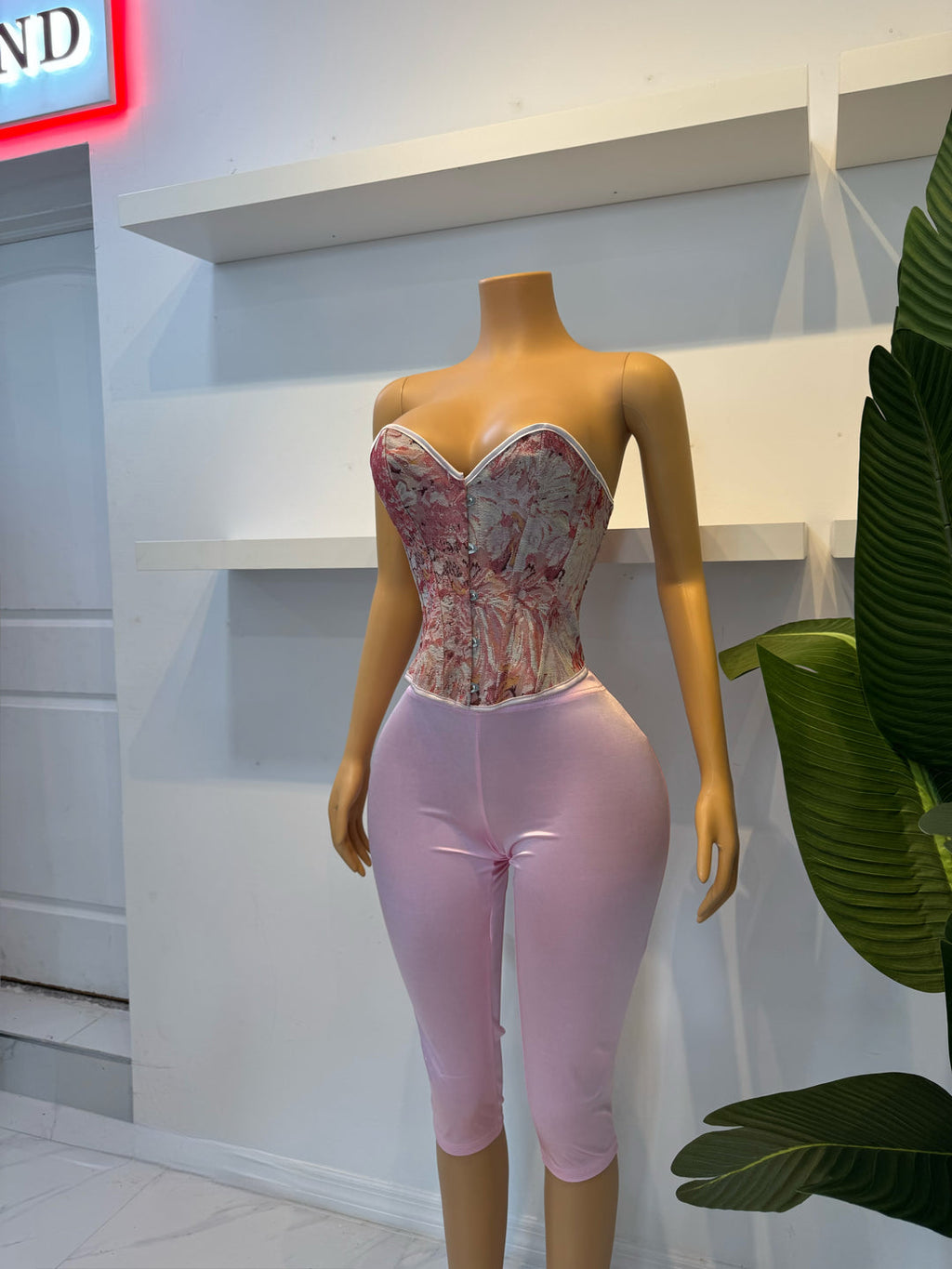 Lovely Corset Capris Set