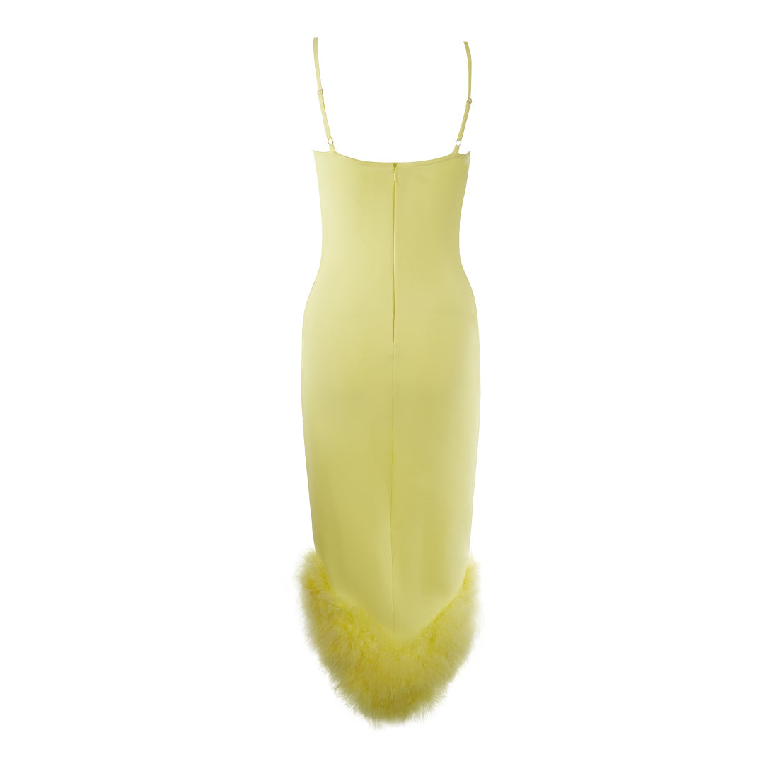 Giselle Feather Bandage Midi Dress
