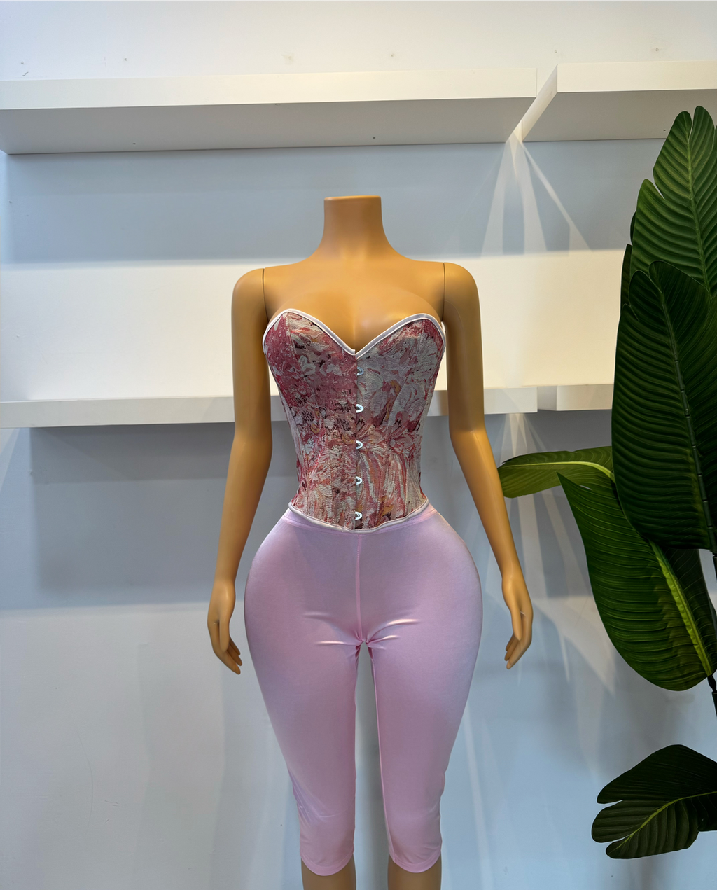 Lovely Corset Capris Set