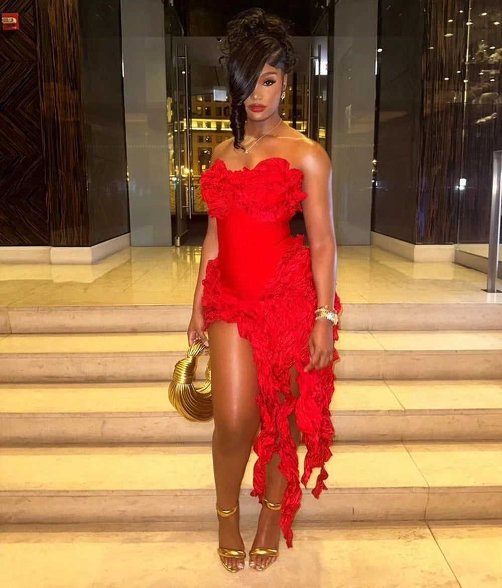 Ali Fringe Bandage Midi Dress