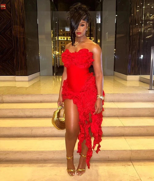 Ali Fringe Bandage Midi Dress
