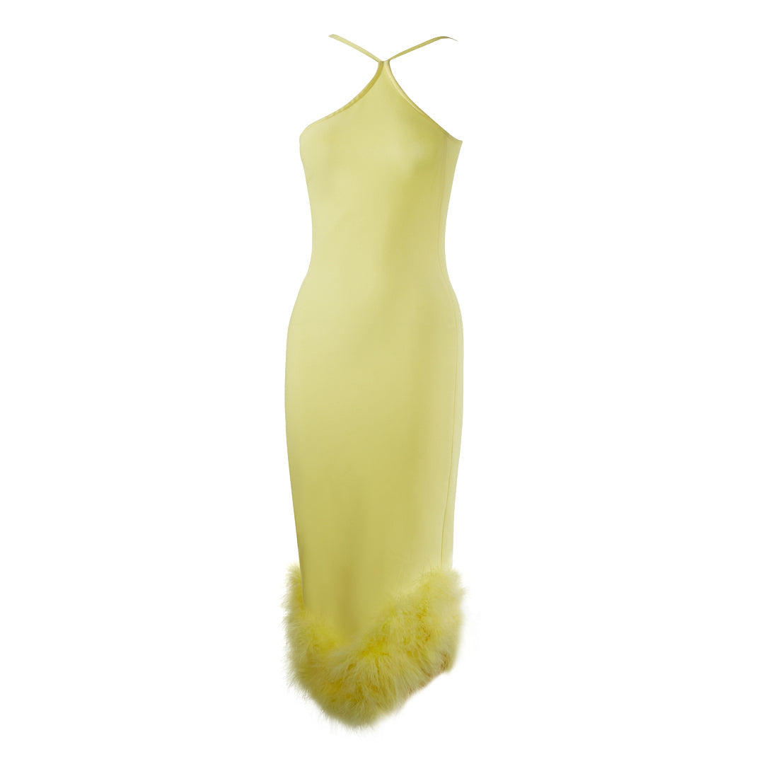 Giselle Feather Bandage Midi Dress