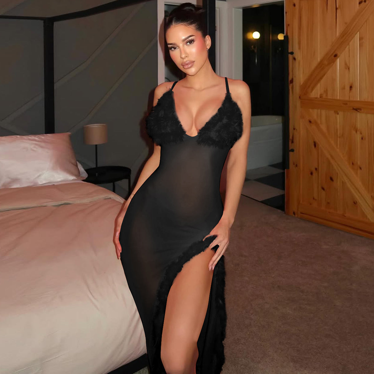 Exotic Mesh Maxi Dress