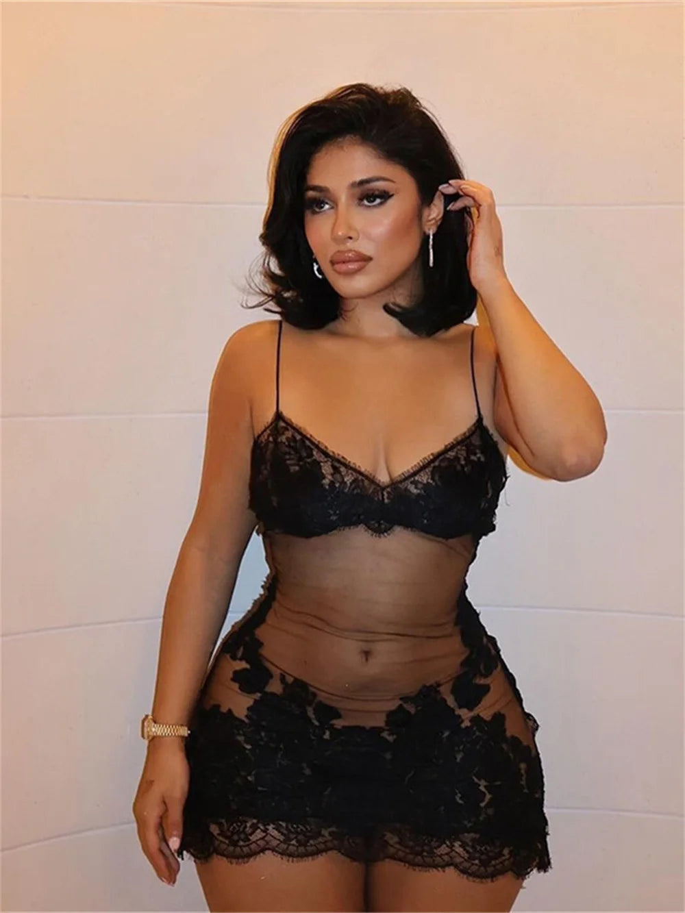 Fatima Lace Mini Dress