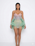 Green Luxe Mesh Dress