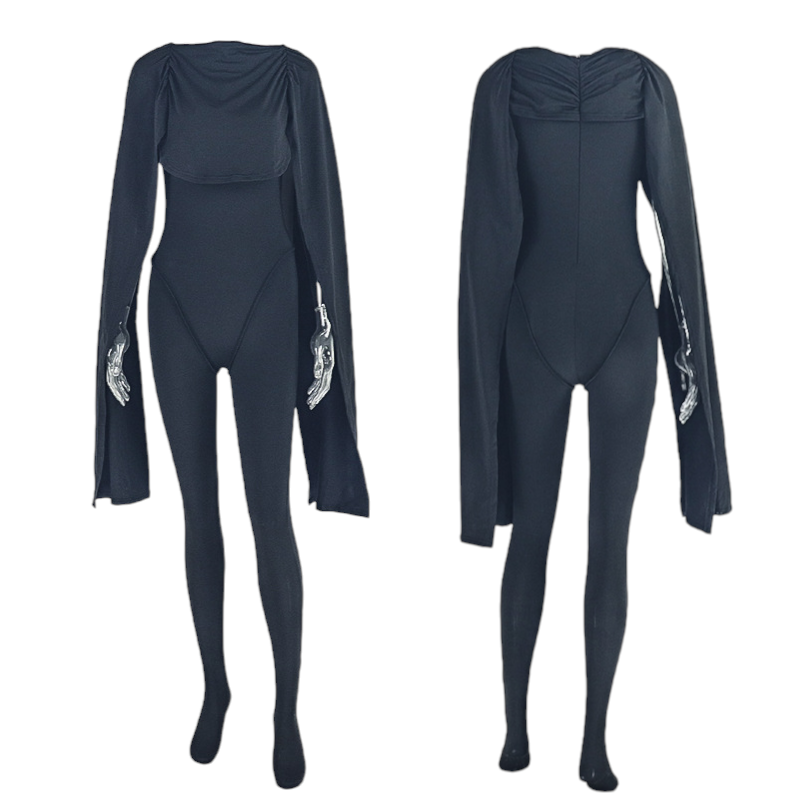 Chic Swing Collar Bodysuit Jumpsuit