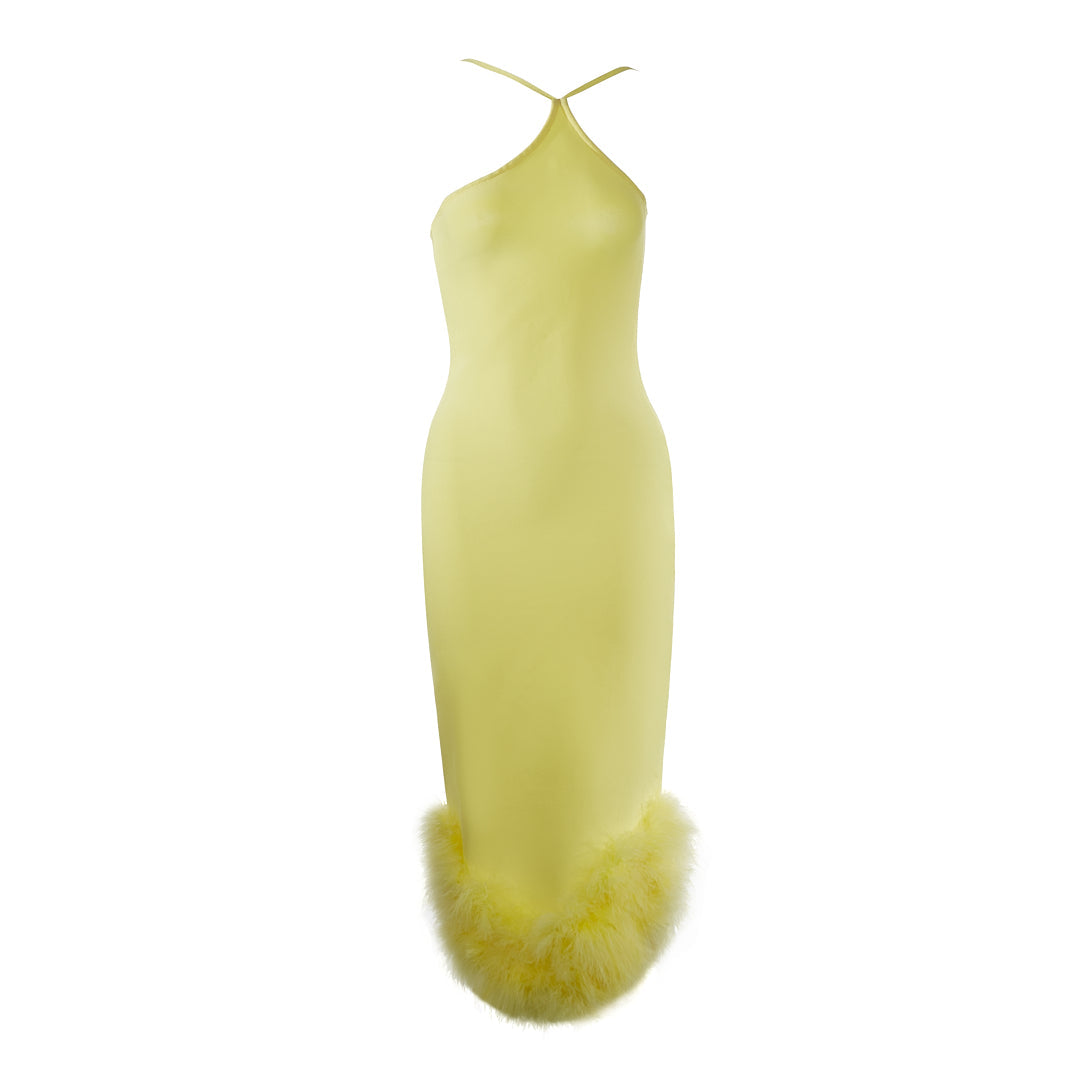 Giselle Feather Bandage Midi Dress