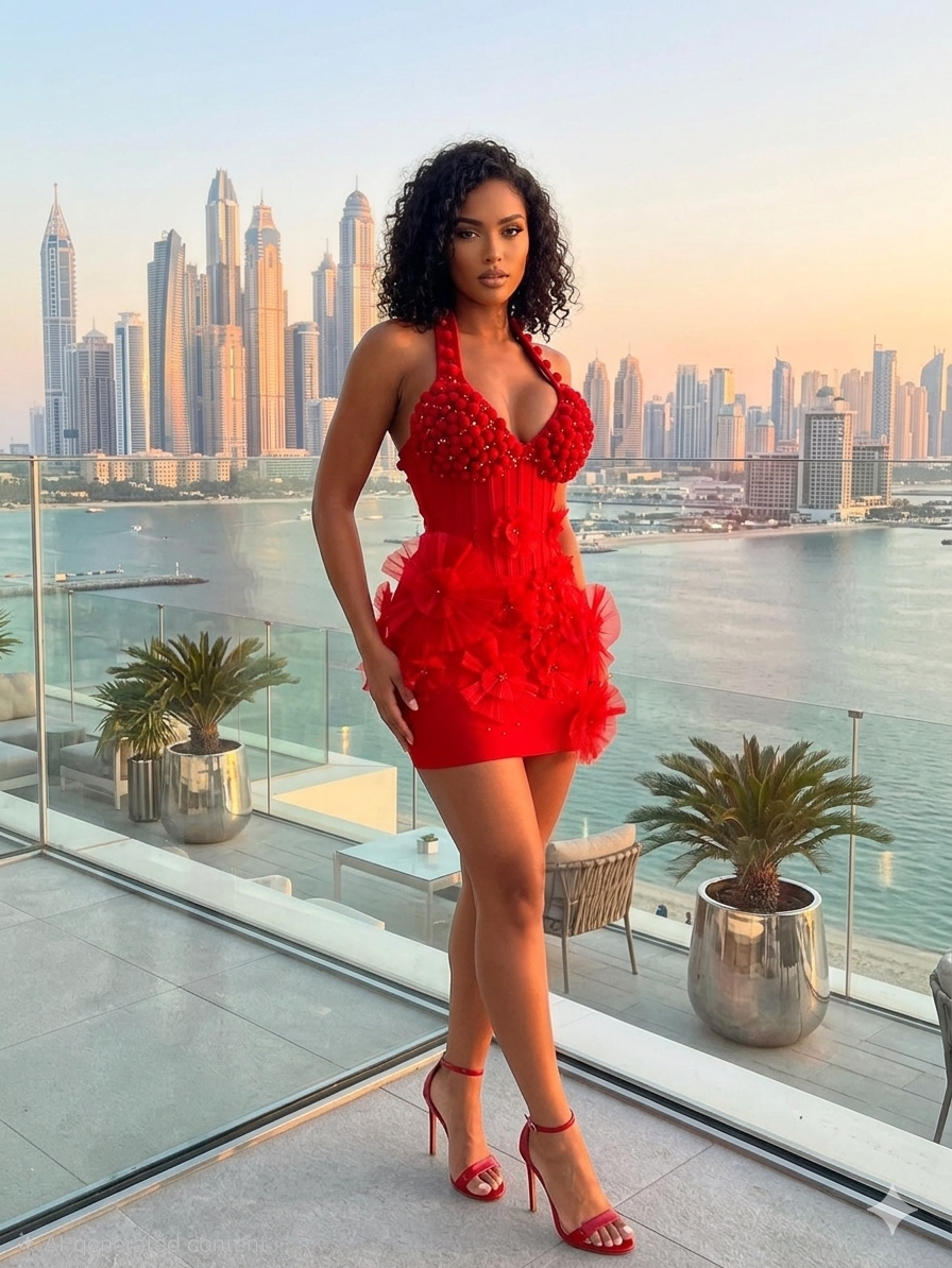 Glamorous 3D Flower Bandage Dress
