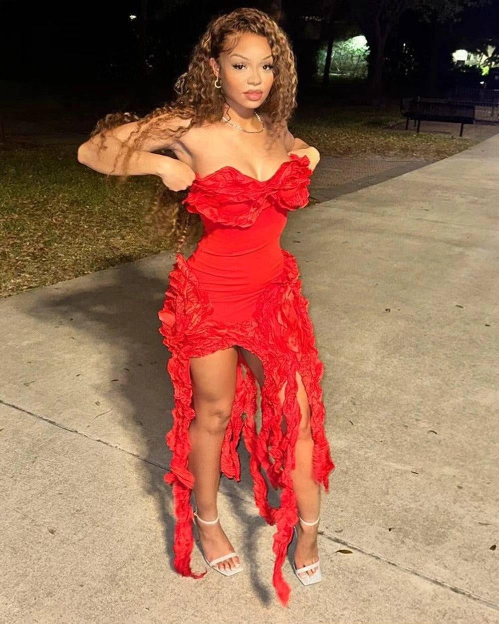 Ali Fringe Bandage Midi Dress