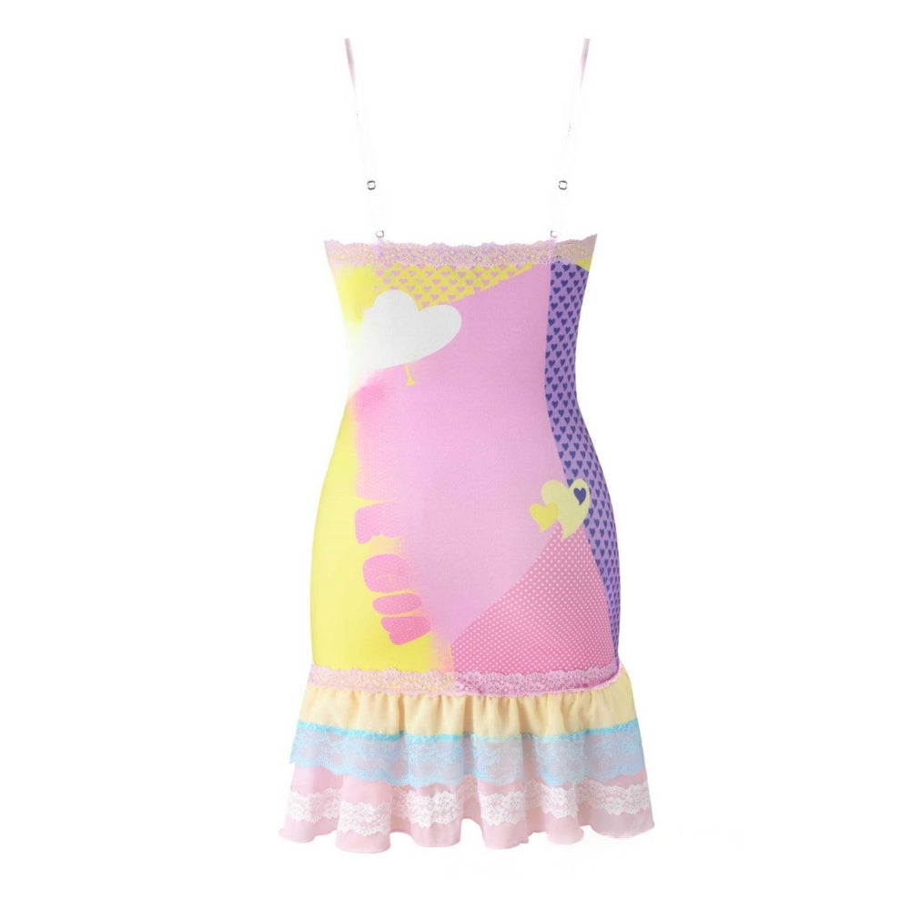 Cartoon Print Mini Dress