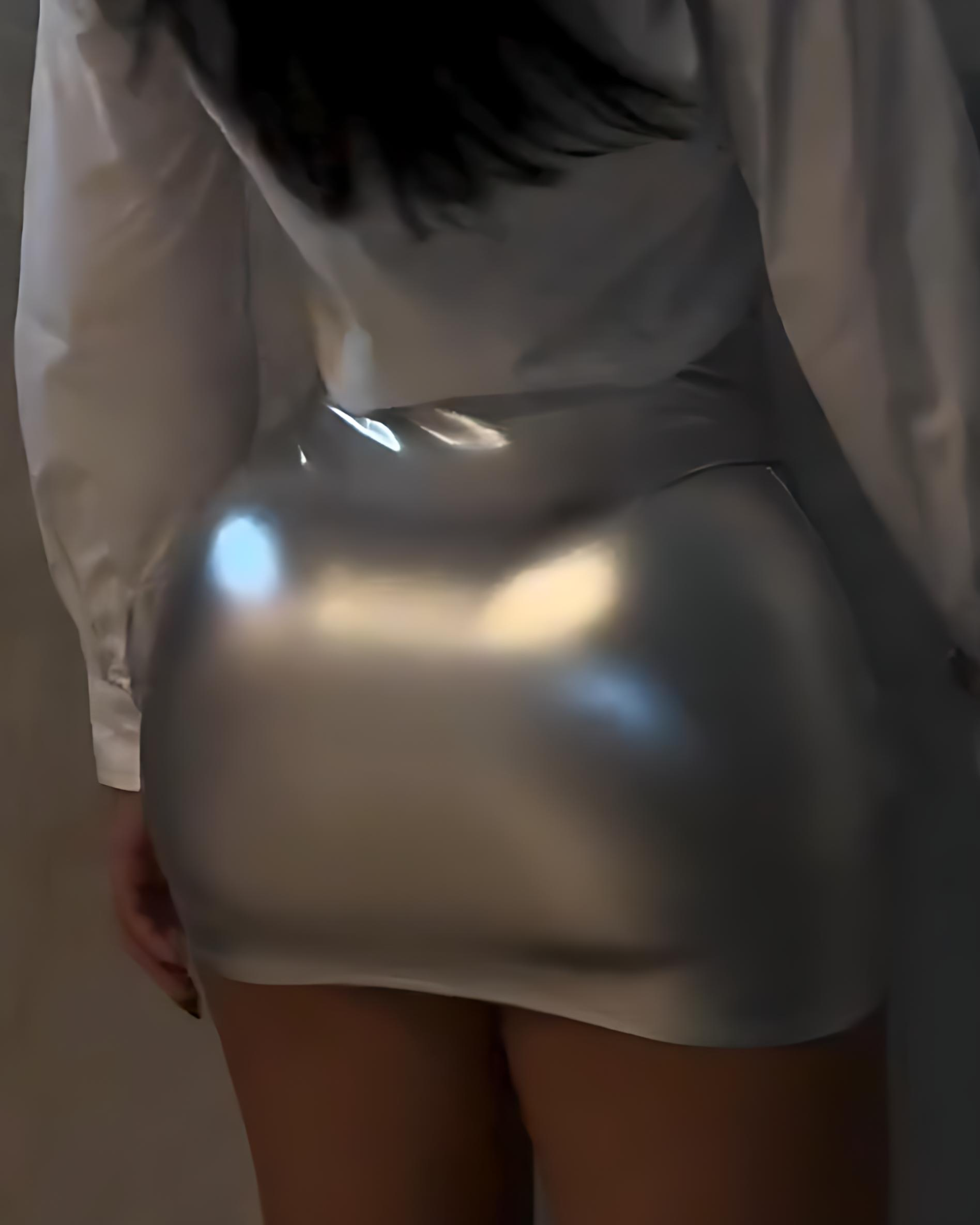 Women's Slim Metallic Shiny Short Skirt