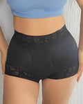 Women's Lace Trim Tummy Control Shorts Black