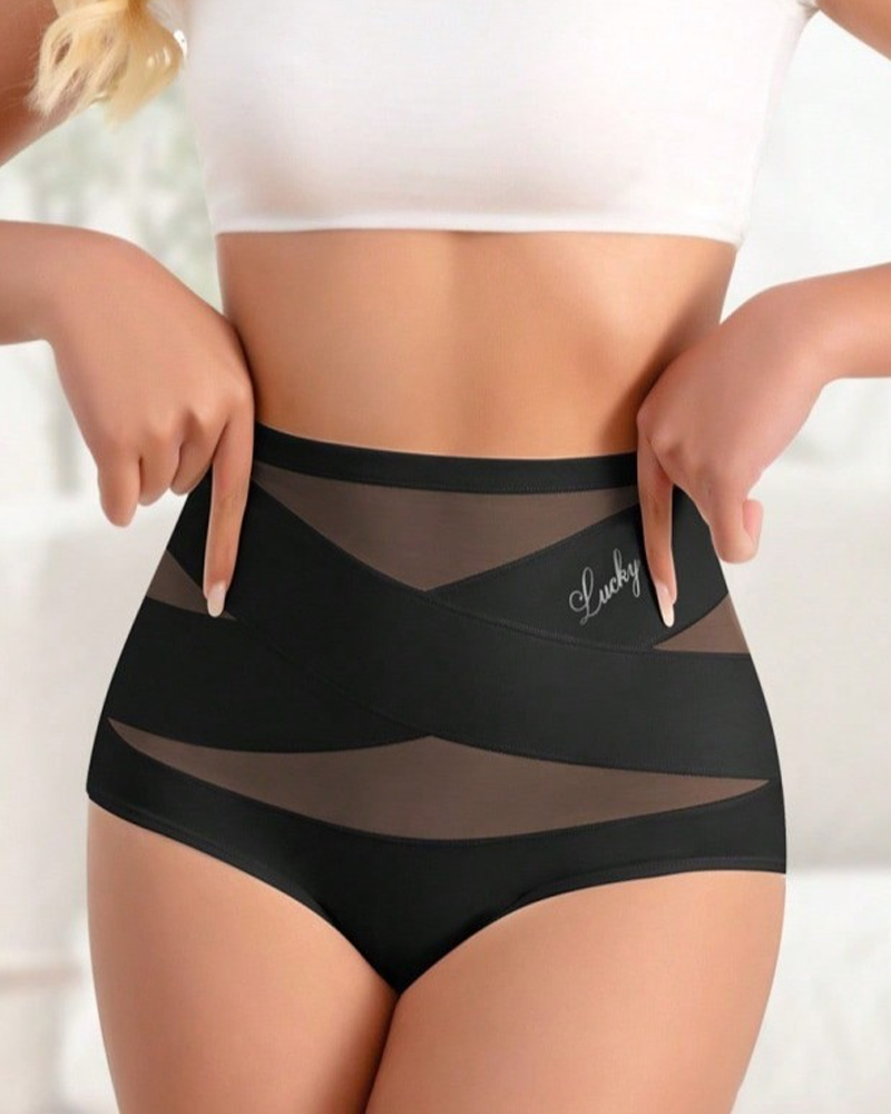 High-Waisted Tummy-Control Panties Black