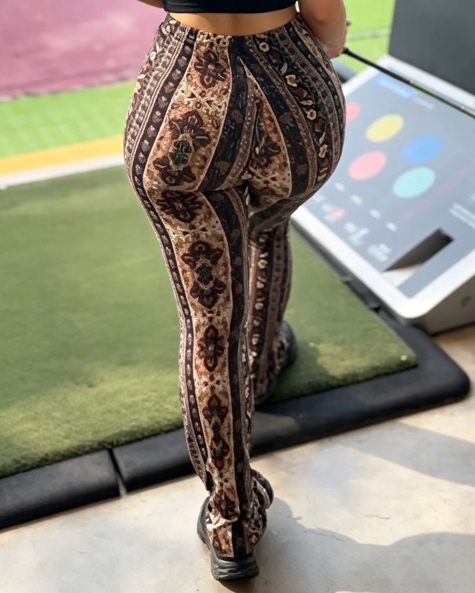 Paisley Print High-Waisted Flared Pants
