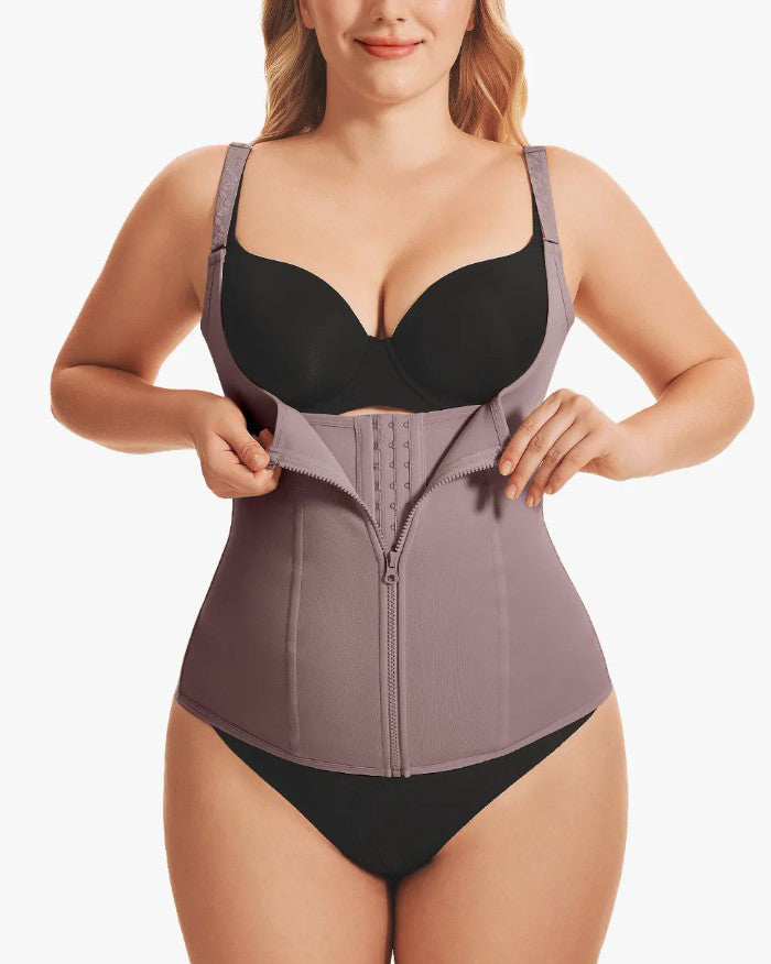 Tummy Shaping Open-Bust Waist Trainer Vest Violet