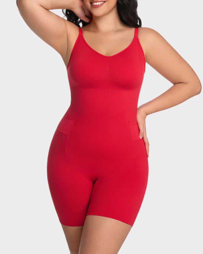 Tummy Control Seamless Body Shaper Red