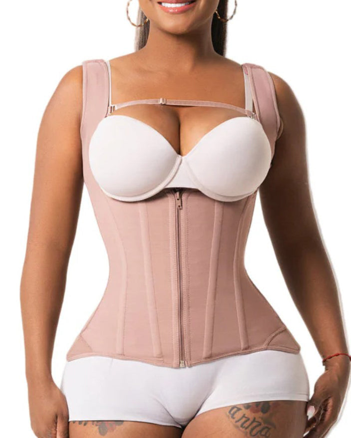 Open Bust Steel Bone Wide Strap Waist Trainer Vest