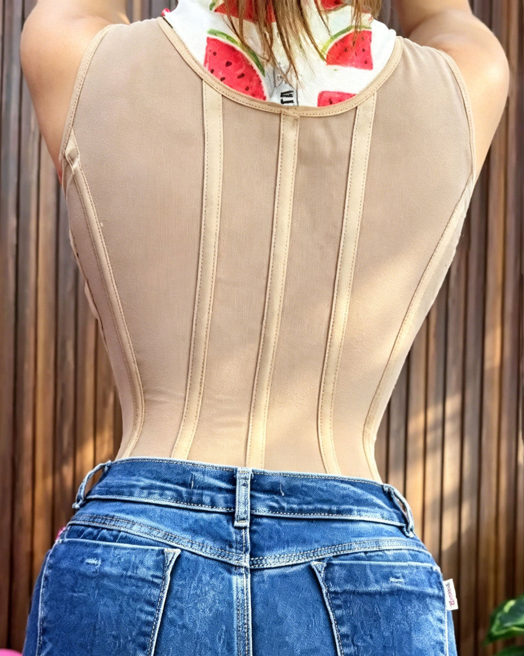 Front Zipper Fishbone Waist Shaping Vest