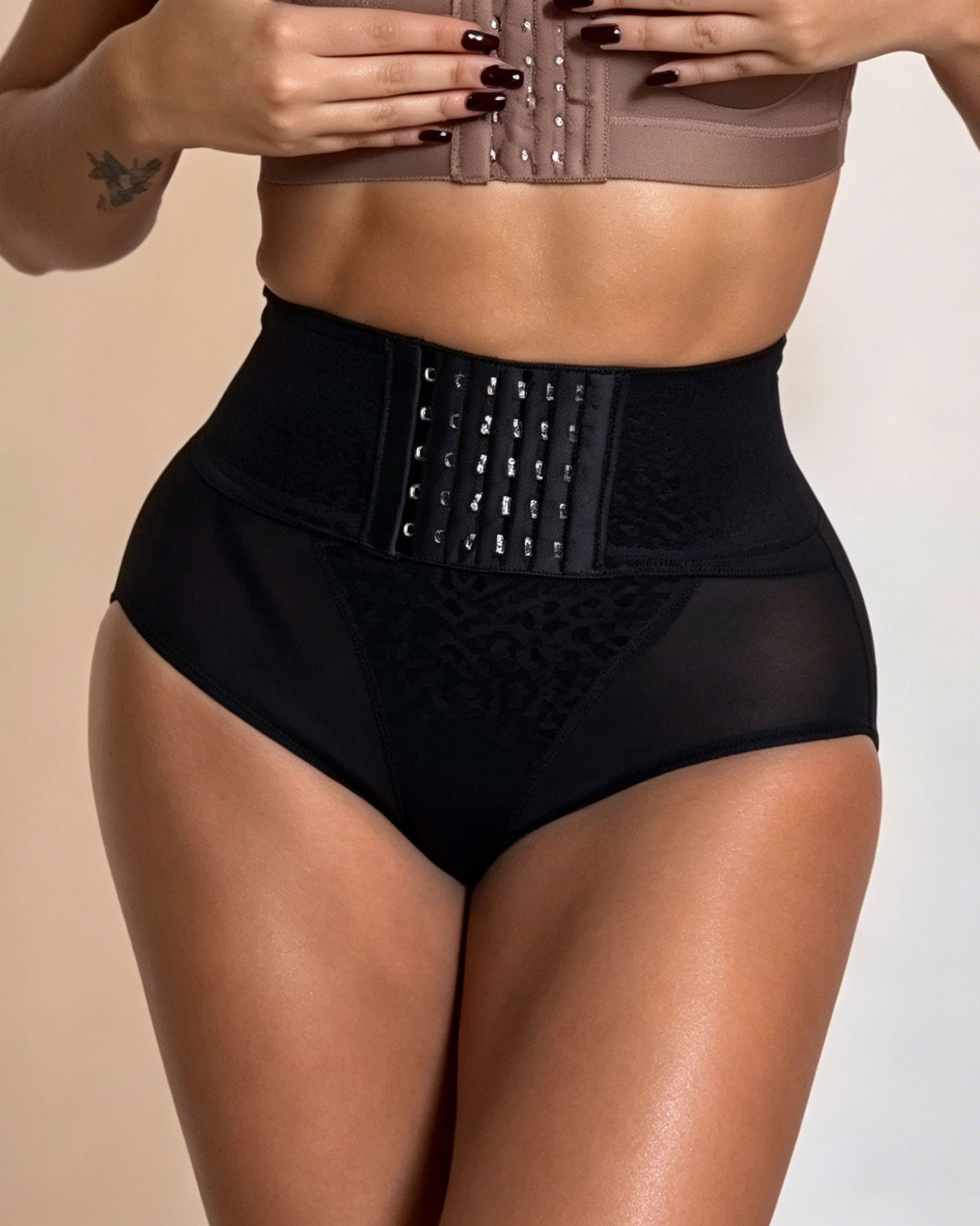 High Waisted Hook And Eye Tummy Control And Hip Lifting Shaping Pants
