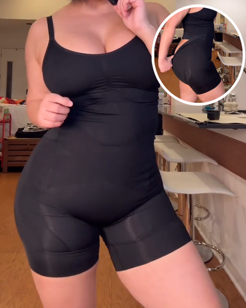 Tummy Control Butt Lifting One-Piece Shapewear Black