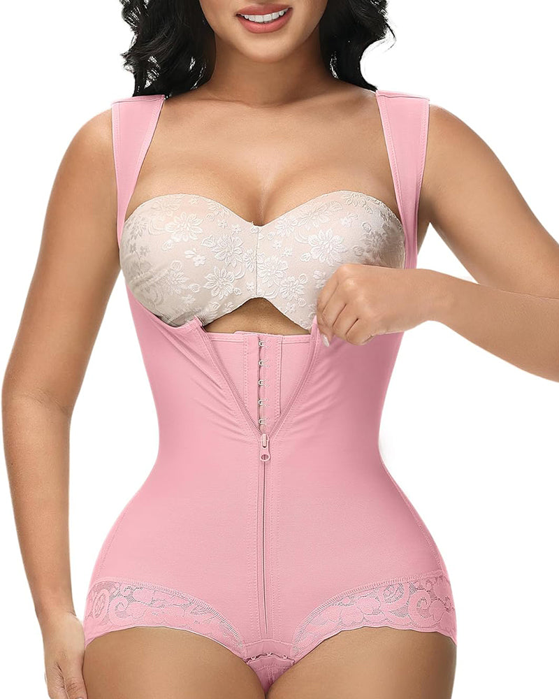 Fajas Colombianas Body Shaper Shapewear Tummy Control Post Surgery Compression Garment Pink