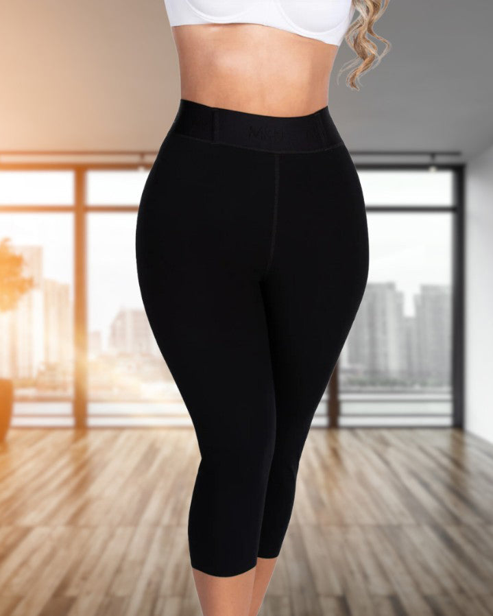 Seamless Butt Lifter Mid-Length Shapewear Pants Black