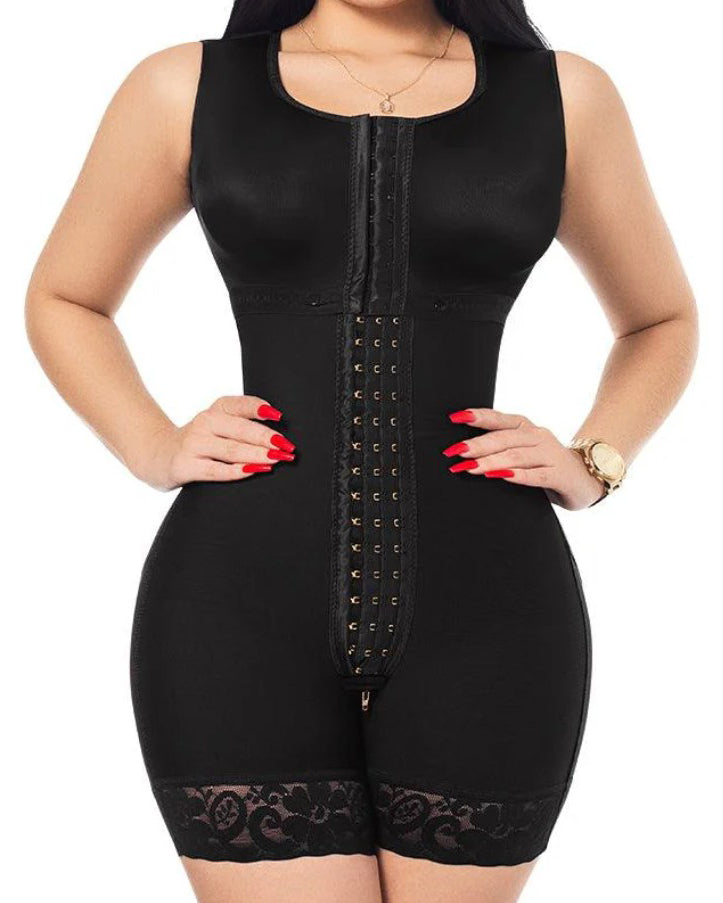 Women's Abdominal Shaping Sleeveless Full Body Shapewear Black