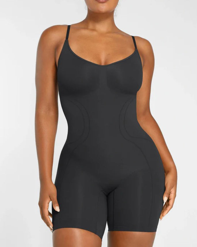 Women's Sleeveless Seamless Tummy Shaping Full Body Shapewear Black