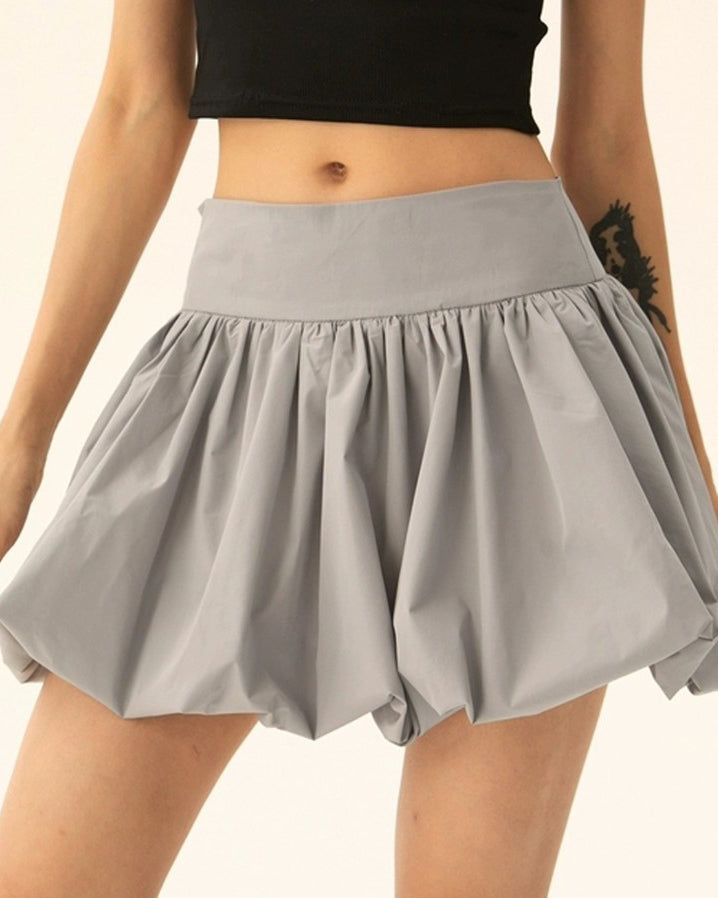 Women's High-Waisted Puffy Skirt Gray