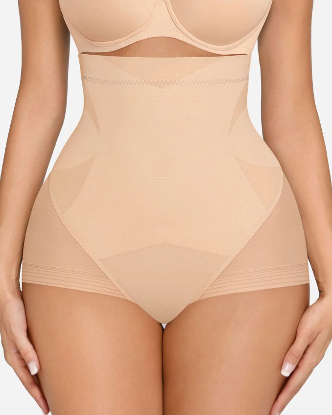 Sheer Mesh Tummy Shaping Shorts Beiges