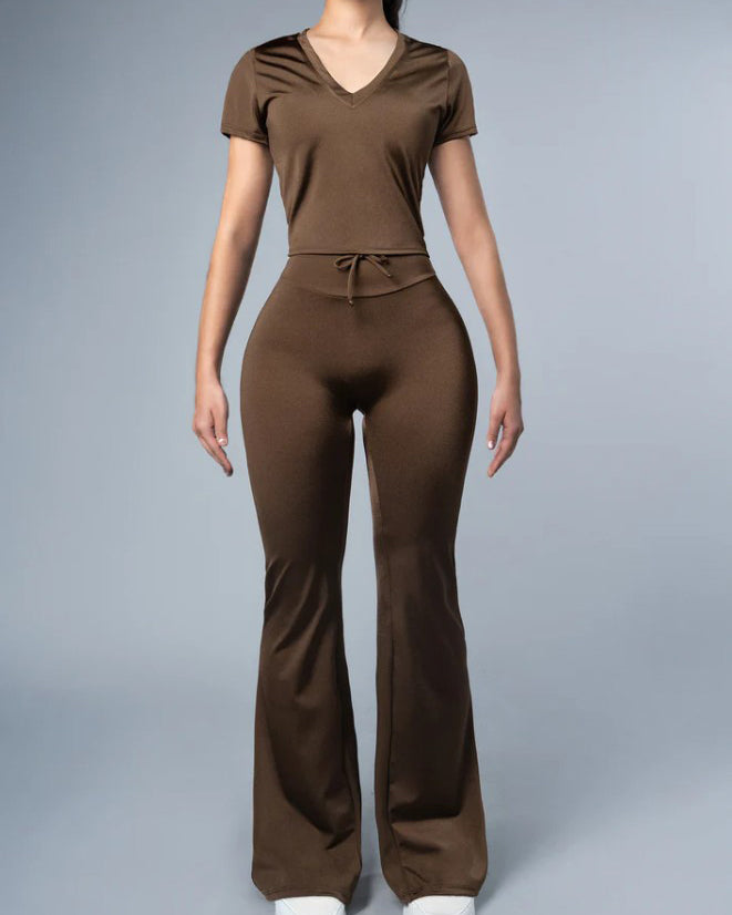 Women's Casual Short-Sleeved Slim-Fit 2-Piece Set