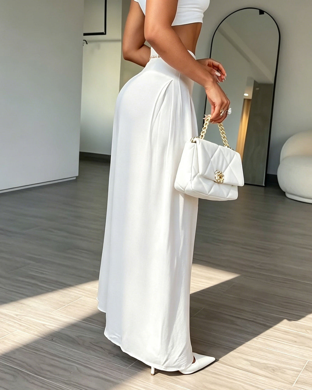 High-Waisted Pleated Wide-Leg Pants