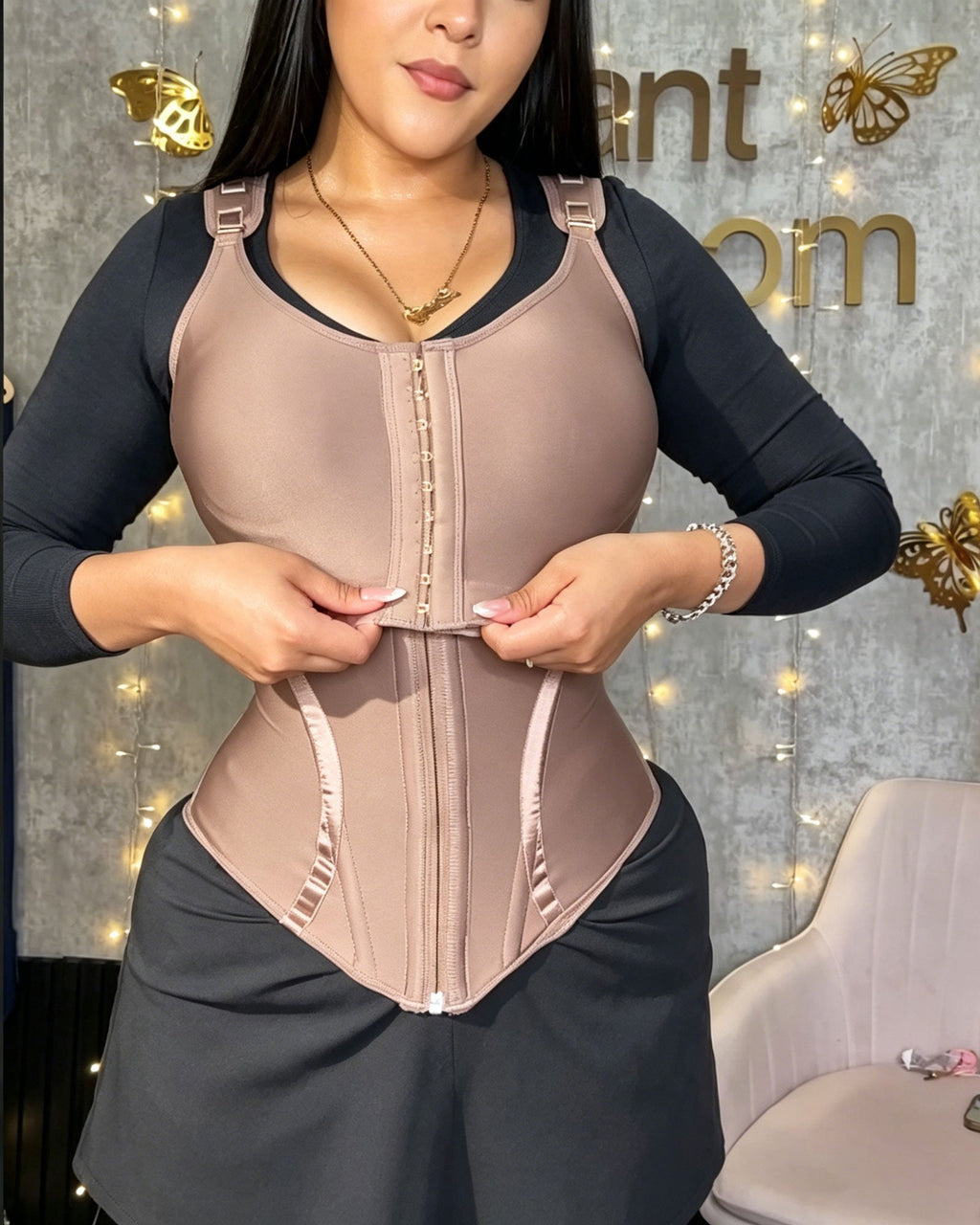 Adjustable Shoulder Straps And Front Zipper Shaping Vest