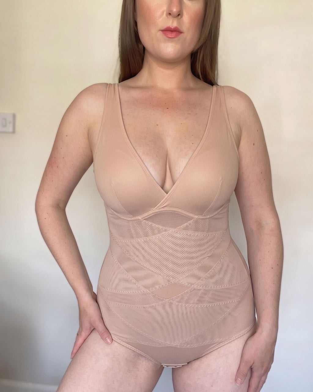 Cross Cut Mesh Tummy Control Shapewear